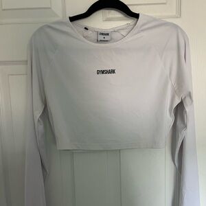 Gymshark Women's Light Gray Long Sleeve Crop Top